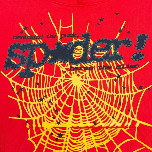 Sp5der P*NK V2 Hoodie Sweatshirt Red | Spider Worldwide - Picture 4 of 6
